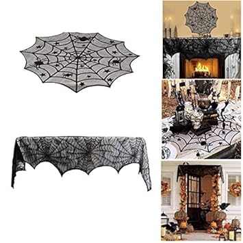Amazon Com Halloween Decorations Indoor Spiderweb Table Topper