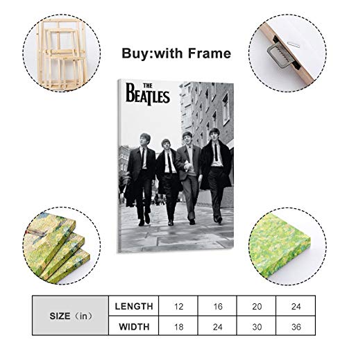 NENBN Poster sur toile The Beatles – Décoration murale moderne pour chambre à coucher – 50 x 75 cm - Les Beatles, Paul McCartney, John Lennon, RIngo Starr, George Harrison NENBN Poster sur toile The Beatles - Décoration murale moderne pour chambre à coucher - 50 x 75 cm – Image 3
