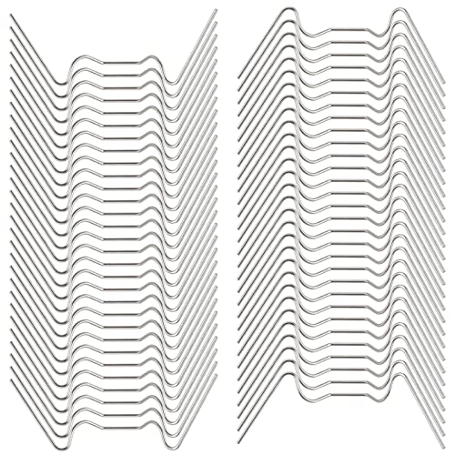 HONGCI 100Pcs W Clips for Greenhouse Glass Panes, Stainless Steel Greenhouse W Clips, Glass Pane Fixings