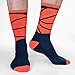 ChalkTalkSPORTS Basketball Performance Crew Socks - Mid-Calf Socks - Adult - Navy and Neon Orange