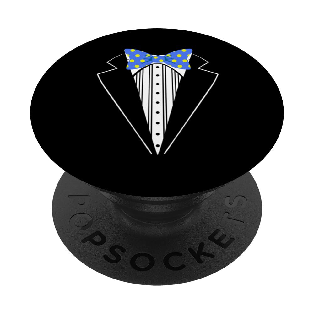 Tuxedo costume for toddler boys Bowtie Blue Yellow Polka Dot PopSockets Swappable PopGrip