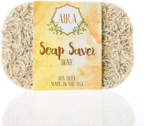 Aira Soap Saver - Soap Dish & Soap Holder Accessory - Bpa Free Shower & Bath Soap Holder - Drains Water Circulates Air Extends Soap Life - Easy To Clean Fits All Soap Dish Sets - Bone