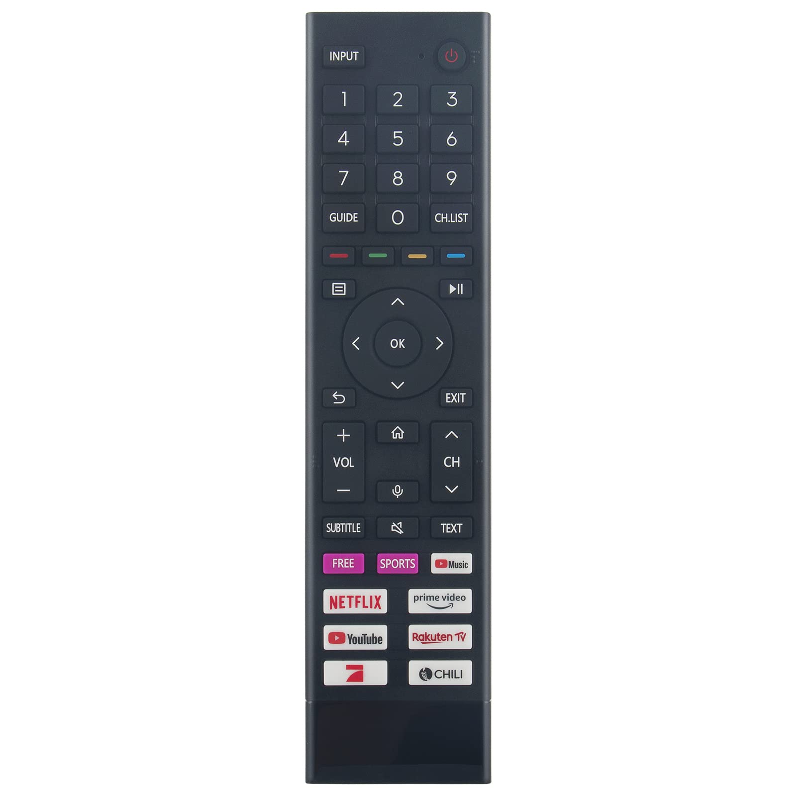 VINABTY Replaced Remote Fit for ERF3I80H Hisense TV 50A6EGCH 50A6BGTUK 50A6CGTUK 50A6EGTUK 50A6FGTUK 58A6BG 58A6CG 58A6DG 58A6DGCH 58A6EG 58A6FG 58A6GG 58A6HG 58A6EGCH 58A6BGTUK 58A6CGTUK 58A6EGTUK