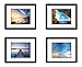 XUFLY 4Pcs 11x14 Tempered Glass Wood Frame Black, with 3X Mat Fit for 8x10 5x7 4x6 inch Family Photo Kid Picture, Desktop On Wall Vertical Horizontal Support Office Decoration Sea