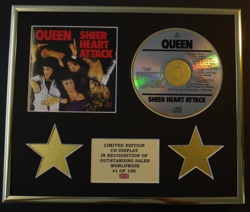 QUEEN/CD DISPLAY/LIMITED EDITION/COA/SHEET HEART ATTACK