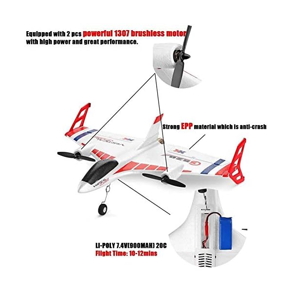 Bck RC-Fernbedienung Gleiter Hubschrauber 3D / 6G Flugmodus 2.4GHz Remote X520 Vertikal Home Land Delta Wing Flugzeug… – Bild 5