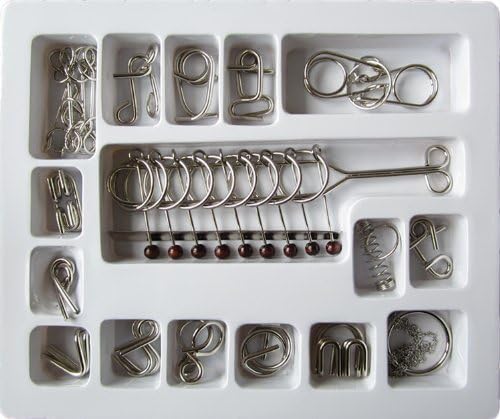16 sets Chinese ring puzzle ring steel intellectual puzzle three-dimensional puzzle game magic trick toy (japan import)