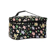 Qinlee Printing Cosmetic Bag Colorful Portable Full Screen Printing Zipper Makeup Bag Kit Organizer Multi-functional Travel Toiletry Bag Cosmetic Bag