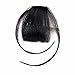 Remy Human Hair Pieces Front Clip in Hair #1B Natural Black Fringe Hair Extensions with Hair Temples