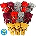 HAPTIME Bulk Teddy Bears, Small Teddy Bear with Keychain, Mini Stuffed Teddy Bear 1 Dozen, Tiny Soft Plush Toy for Wedding Decorations, Party Favors, Baby Shower, Stocking Stuffers (4 Colors / 12pcs)