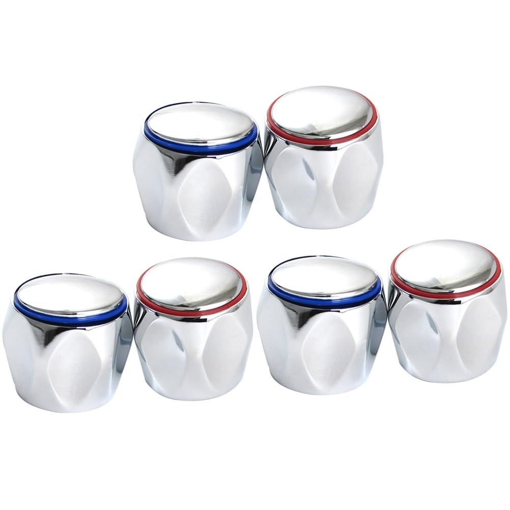 DOITOOL 6pcs Hot Cold Faucet Handle Replacement Knobs for Kitchen Tap Accessories Knob Covers for Bathroom and Kitchen Sink