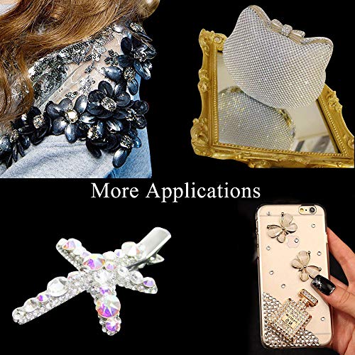4000 Pieces (2 Boxes) Art Crystal Nail Rhinestones Kit 6 Sizes (1.5-6 mm) with Pick Up Tweezer and Rhinestones Picking Pen for Nail Art Decorations DIY Supplies(Clear, Crystal AB) - Thumbnail 6