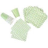 Just Artifacts Disposable Party Tableware 44pcs Chevron Pattern Dining Set (Square Plates, Cups, Napkins) - Color: Green Apple - Decorative Tableware for Parties, Baby Showers, and Life Celebrations!