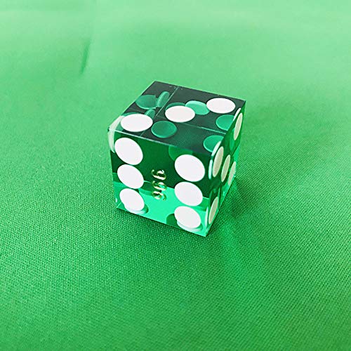 YH Poker Set of 5 Precision 19mm Seriallized Casino dice with Razor Edges and Corners(Green)