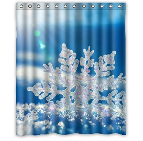 beautiful snowflake art,amazing white snow pattern decor 100% Polyester Shower Curtain (60" wide x 72" long)