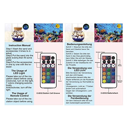 Jeteven Microlandschaft DIY LED Glass Bottle Light Night Light with Remote Control 4 Modes Home Room Party Christmas Decor