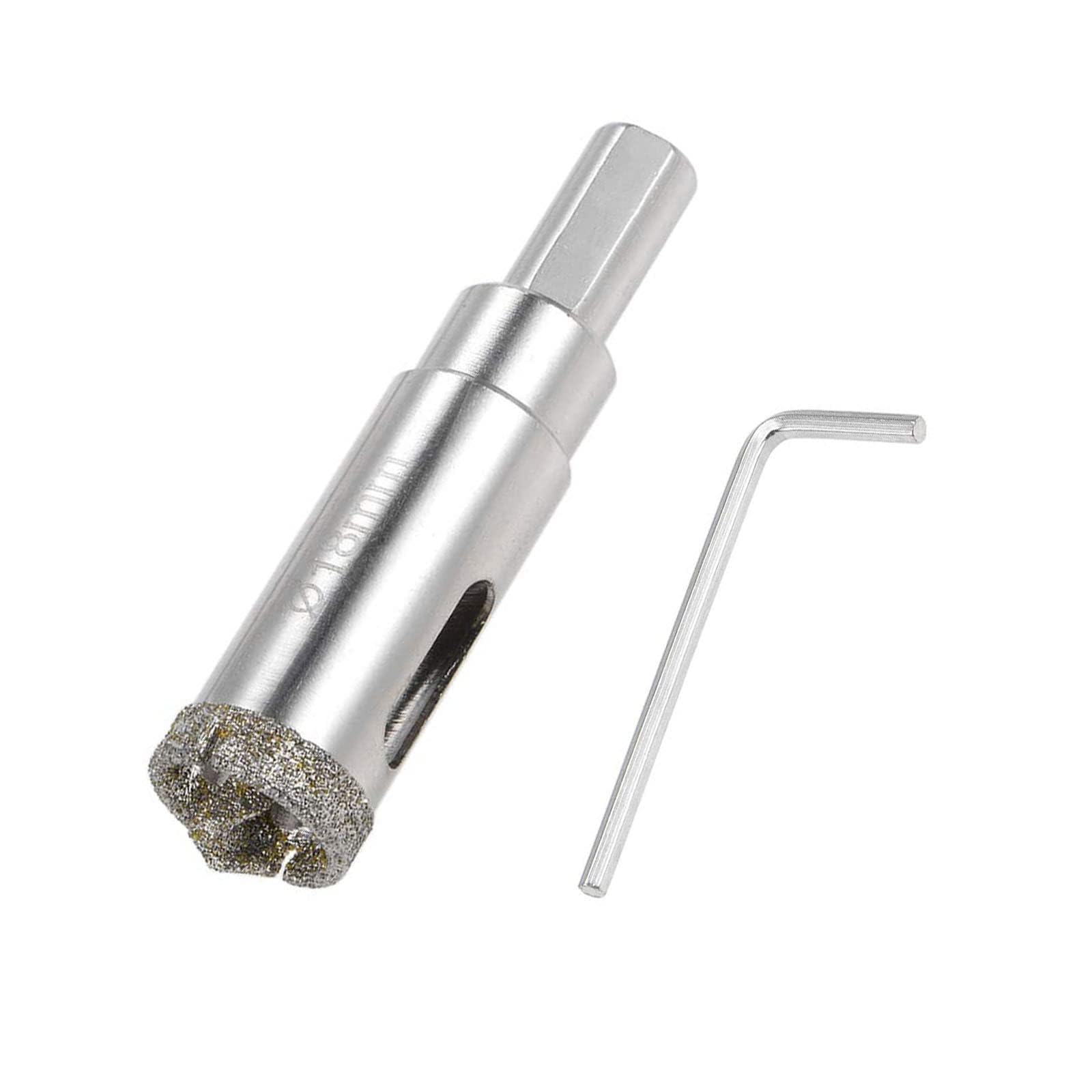 TOP-VIGOR 18mm Diamond Drill Bit Glass Hole Saw Set, Hollow Core Drill Bit with Spotting Drill Bit, Tile Hole Cutter Set Core Drill Bits Center Pilot for Ceramics Porcelain Tile Bottles Pots Brick