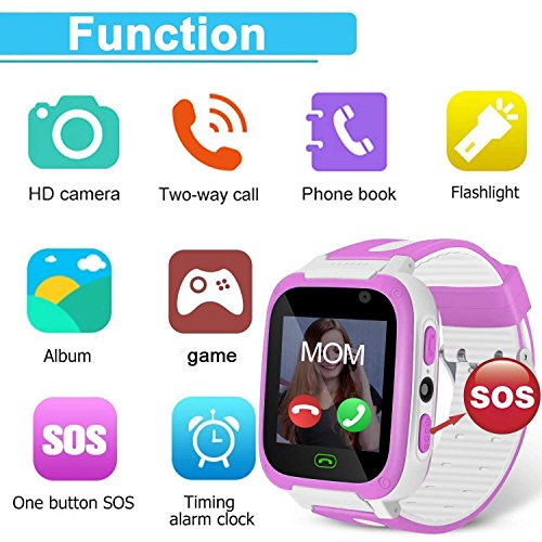 Woqoo Kids Smart Watch Phone- Free SIM Card [Speedtalk] Smartwatches for Boys Girls with 9 Game Mobile Phone SOS Camera Sport Outdoor Children Digtal Wrist Watch Back to School Gift