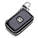QZS Black Leather Car Key Case Coin Holder Zipper Remote Wallet Key Chain Bag (Honda)