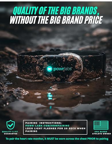 Powr Labs Bluetooth and ANT+ Heart Rate Monitor Chest Strap - All Day Comfort, Easy Connectivity - Compatible with Polar, Garmin, Peloton, Wahoo