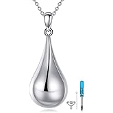 HOPEEZZ Mountain Urn Necklaces for Ashes Sterling Silver Mountain Bar Cremation Abalone Shell Jewelry for Ashes Memory Jewelry for Women Men