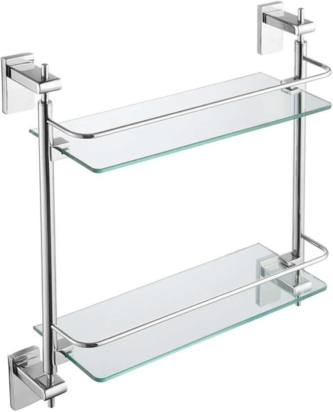 WANGYONG Estante de Vidrio for baño con riel de Vidrio Templado