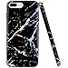 iPhone 7 Plus Case, iPhone 8 Plus Case, JIAXIUFEN Shiny Change Color Black Marble Design Black Bumper TPU Soft Rubber Silicone Cover Phone Case for Apple iPhone 7 Plus /iPhone 8 Plus