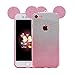 iPhone 7 Case, MC Fashion Cute 3D Glitter Mickey Mouse Ears Soft and Flexible TPU Case Skin for Apple iPhone 7 (2016) (Glitter-Pink)