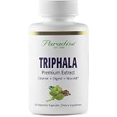 Paradise Herbs &amp; Essentials Organic Triphala Extract, 60 Capsules | Vegan dietary supplement with non-GMO and gluten free formula, vegetarian serving form, herbal blend for daily use