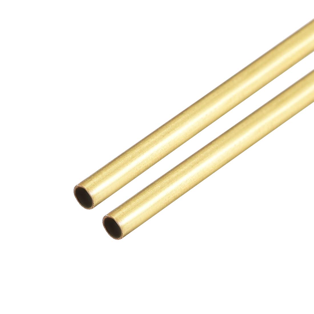 sourcing map Brass Round Tube, 300mm Length 2mm OD 0.2mm Wall Thickness, Seamless Straight Pipe Tubing 2 Pcs