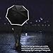 Veckle Reverse Umbrella, Reflective Piping Double Layer LED Car Reverse Folding Umbrella Windproof and UV Protection Hands Free Functional Straight Inverted Umbrella with Carrying Case, Grey