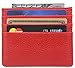 DEEZOMO Genuine Leather RFID Blocking Card Case Wallet Slim Super Thin 6 Card Slots Compact Wallet - Red