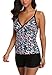 BeautyIn Women's Printed Tankini Set with Shorts Two Piece Swimsuit Bathing Suit