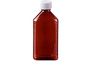 BioRx Laboratories Pharmacy Oval Bottle Amber 6 oz with CR Caps Included (QTY. 50) - Prescription Pharmacy Bottle, Pharmacy Container, Prescription Plastic Container by Sponix