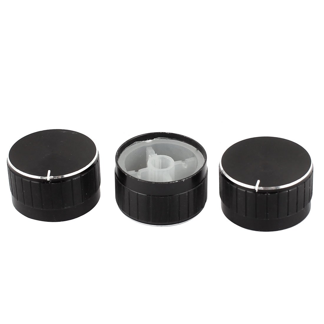 sourcingmap Metal Shell Potentiometer Rotary Control Knob 3pcs for 6mm Dia Shaft