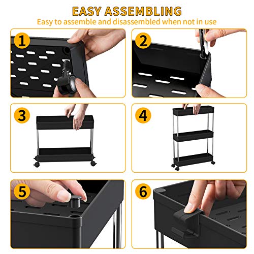 SPACEKEEPER-4-Tier-Slim-Storage-Cart-Mobile-Shelving-Unit-Organizer-Slide-Out-Storage-Rolling-Utility-Cart-Tower-Rack-for-Kitchen-Bathroom-Laundry-Narrow-Places-Plastic-Stainless-Steel-Black