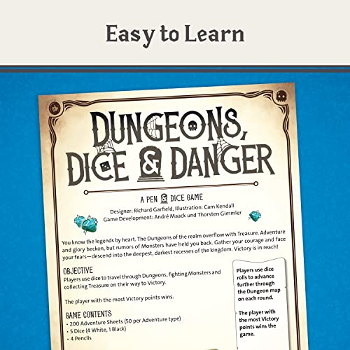 Ravensburger Dungeons, Dice & Danger an Easy to Learn Roll and Write