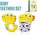 Baby Teething Mittens - 2-Pack Pain Relief Teether Mitt and Toy for Babies - Non-BPA Food Grade Silicone Tips - Colorful & Funny Design - Machine Washable - Adjustable Wrist Strap -Travel Bag Included