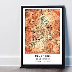 Rocky Hill Map Poster, Connecticut Map Art