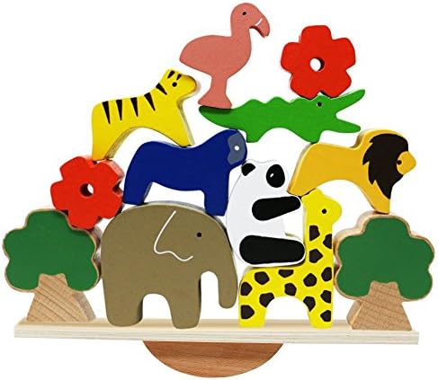 Lewo Wooden Animals Stacking Blocks 