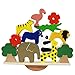 Lewo Wooden Animals Stacking Blocks Balancing Games Playset Montessori Toy for Toddlers