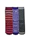 3 Pairs of Womens Gripper Socks, Non-Skid Soles, Soft Cotton Slipper Socks, 3 Pack Colorful Patterned