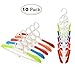 GLCON [Pack of 10] Foldable Clothes Hangers, Heavy Duty Plastic Hanger Adjustable Shoulder for Travel/Home/Laundry/Camping/Closet,Folding Drying Rack for Adult Kids Coat Shirt Skirt Sweater Suit Pants
