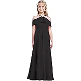 Junior Bridesmaid Dresses Flower Girl Dress Chiffon Maxi Sleeveless A-line for Wedding Teen Girls Party Gowns