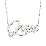 BYBWBL Grace Name Pendant Necklace Silver Color