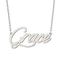 BYBWBL Grace Name Pendant Necklace Silver Color
