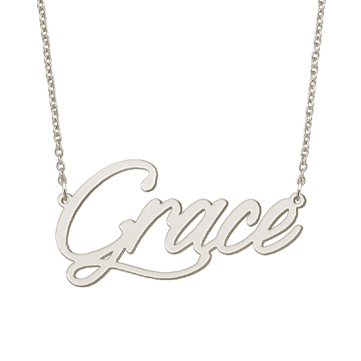BYBWBL Grace Name Pendant Necklace Silver Color