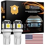 LED Monster 2 x 168 194 T10 5SMD LED Bulbs Car License Plate Lights Lamp White 12V (1) (5 SMD)