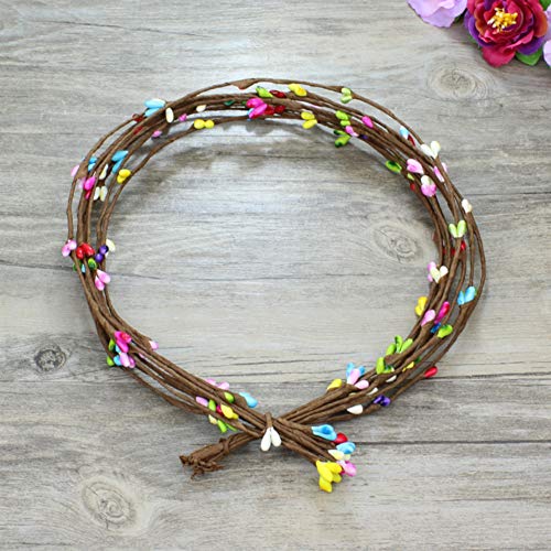 10 Strips 25.5inch/2.13ft Artificial Pastel Pip Berry Sprays Pip Berry Picks Stems for Farmhouse Style Floral Decorations Crafts Floral Arrangement Wreath Making Wedding Bridle Bouquet Decor