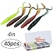 RUNCL Anchor Box - Curved Tail Grubs, Swimbaits, Soft Fishing Lures - Ribbed Design, Shrimp Flavor - 4in, Several Proven Colors (Pack of 40)